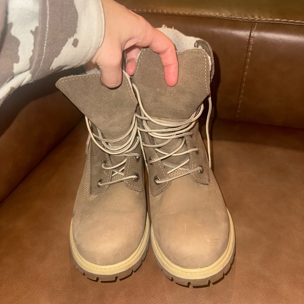 Tan Lace-Up Boots